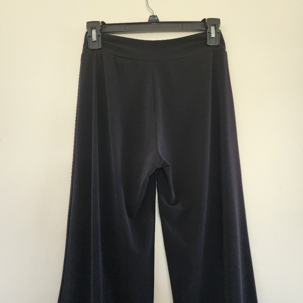 Clara Sunwoo Signature Liquid Knit Front High Slit Wide Leg Pants Black Size M - Picture 9 of 12